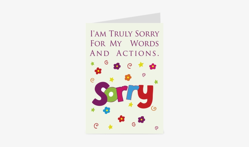 Actions Sorry Cord - Sorry Greeting Card, transparent png