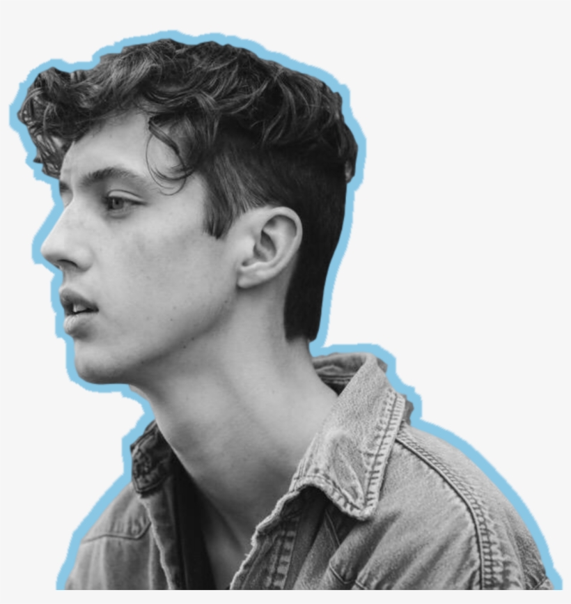 Troyeblueoutline - Troye Sivan Black And White, transparent png
