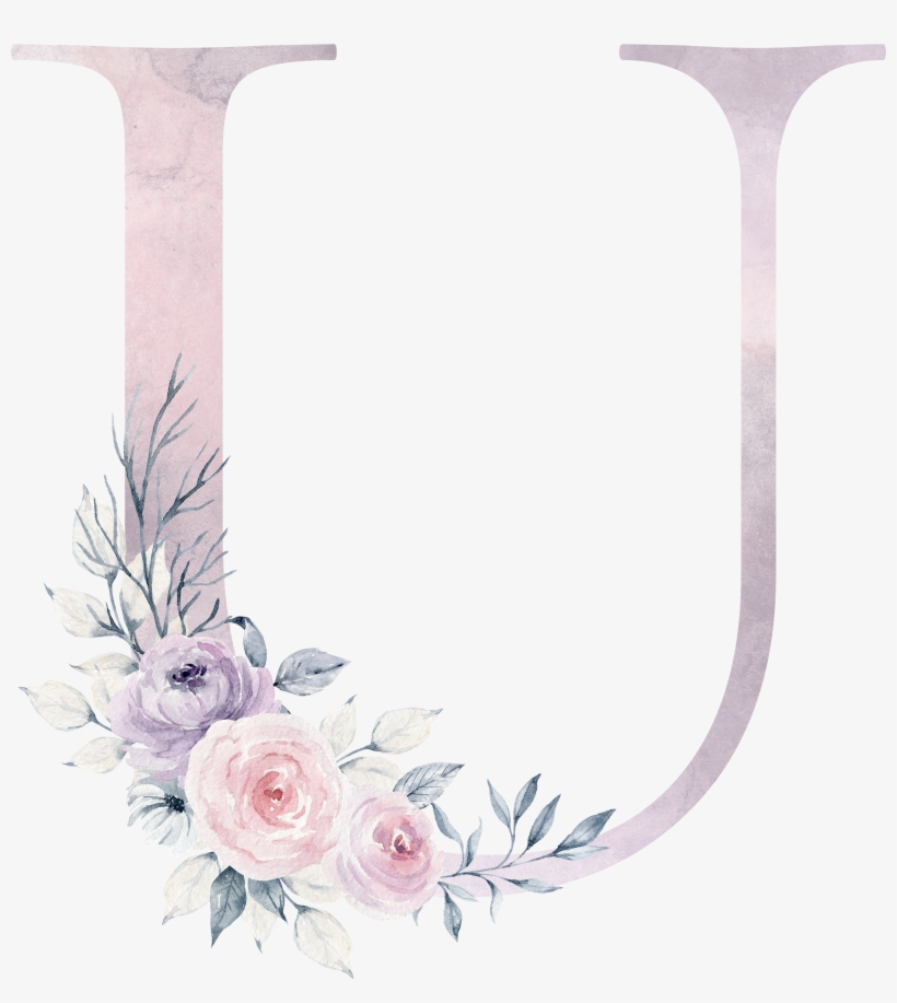 U - Pastel Flower Watercolor Bouquet, transparent png