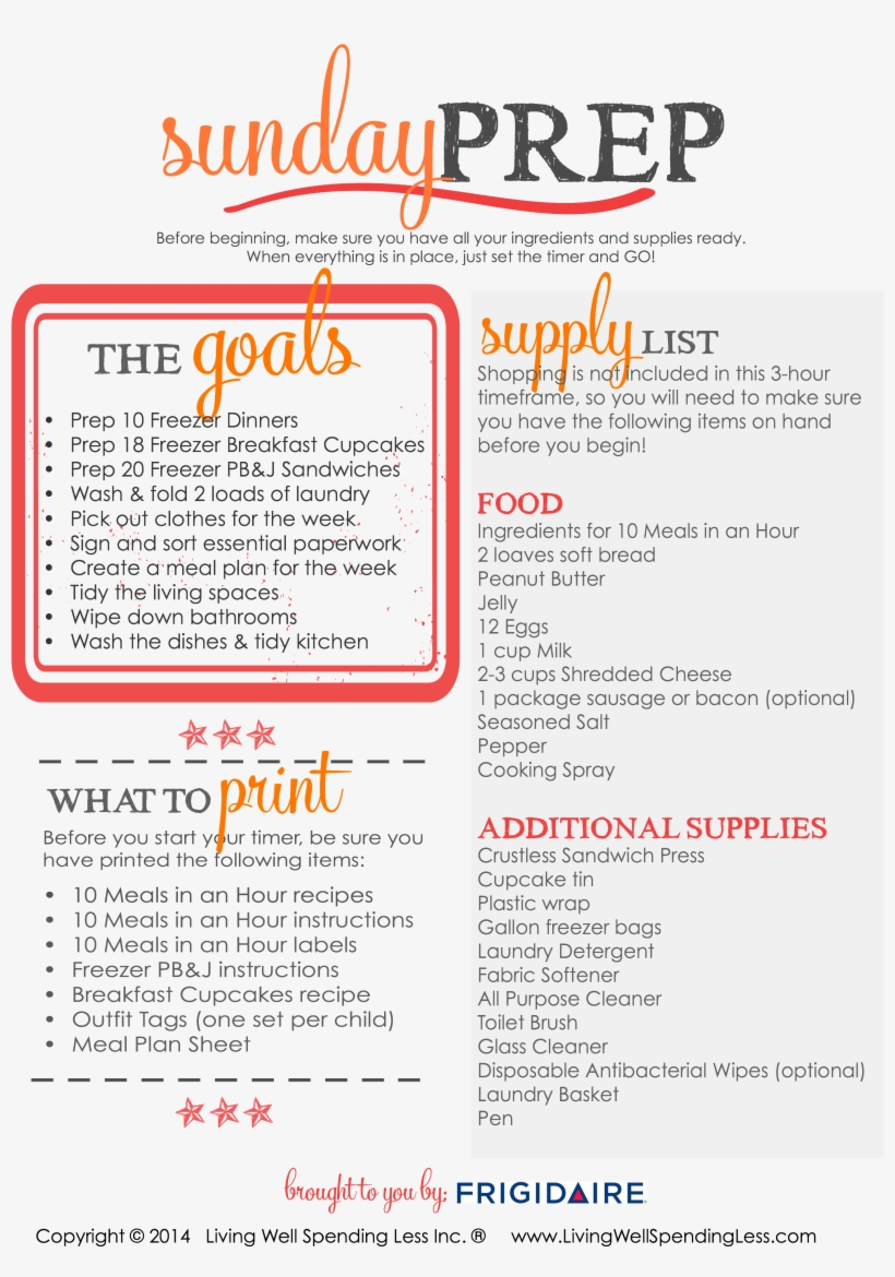 Sunday Prep Supply List 3,000×3,882 Pixels - Meal, transparent png