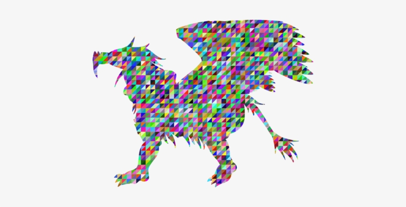 Silhouette Line Art Computer Icons Triangle Low Poly - Low Poly Griffin, transparent png