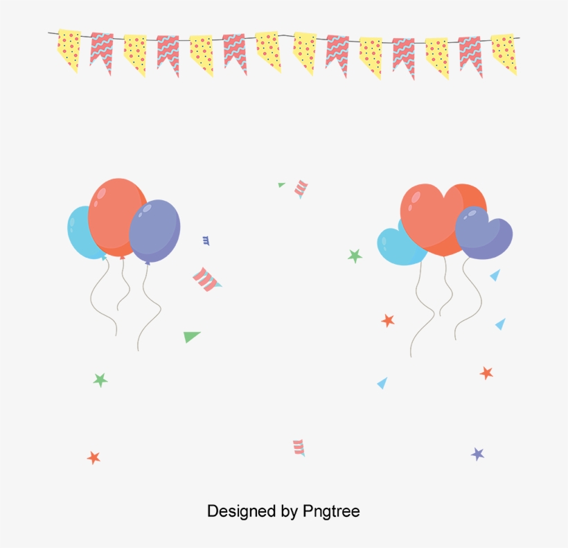 Balloon Banner Party Decorative, Vector Material, Rave - Birthday, transparent png