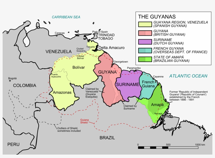 Guiana Map, transparent png