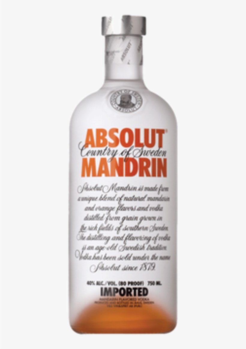 Absolut Mandrin Vodka Liter, transparent png