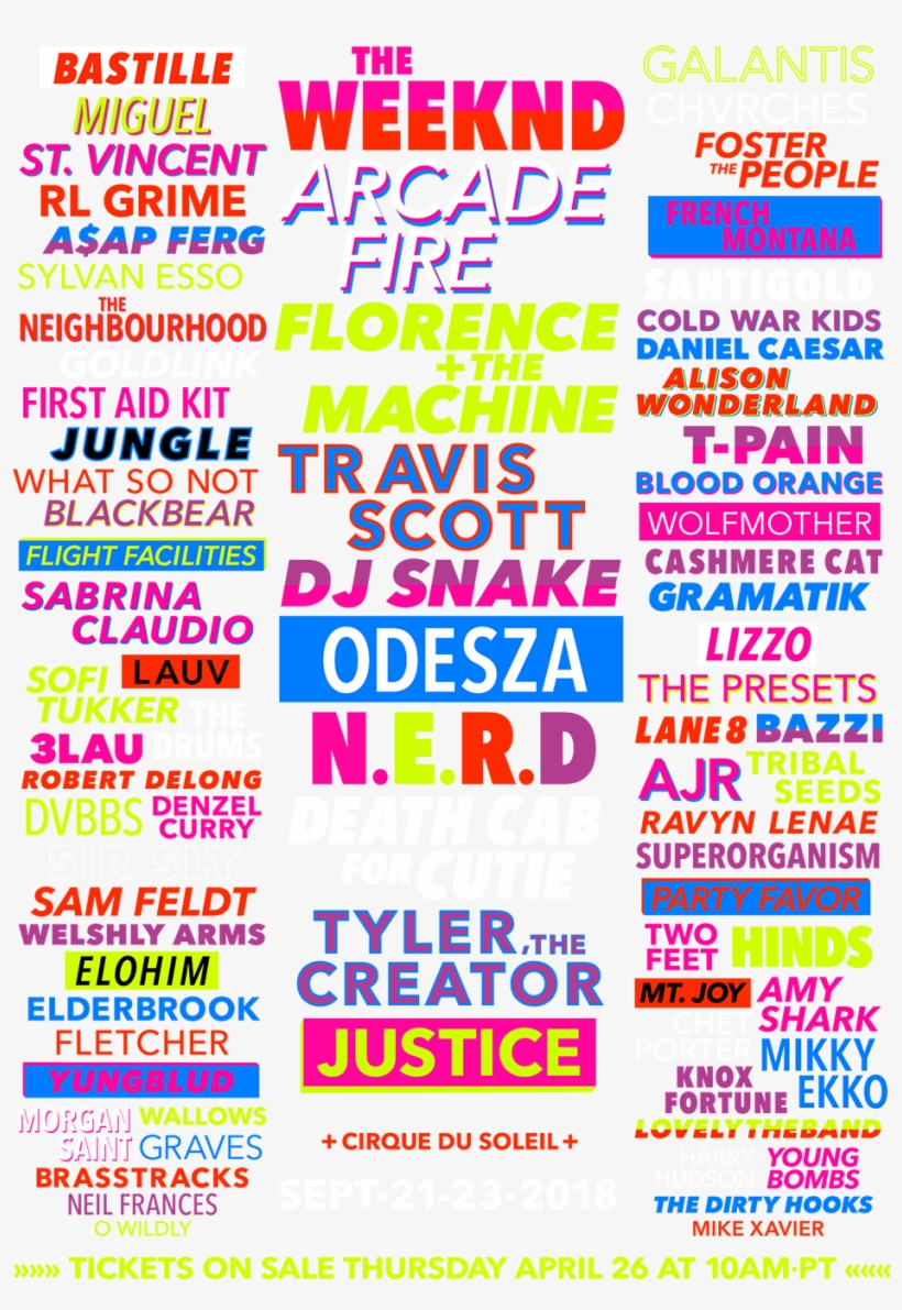 The Weeknd, N - Life Is Beautiful Festival 2018 Lineup, transparent png