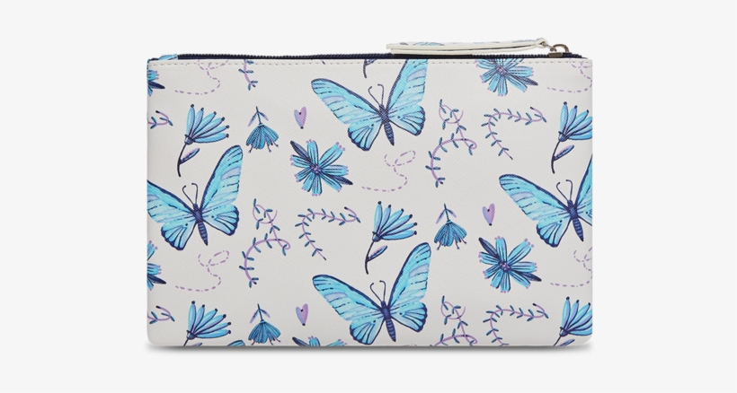Blue Butterfly Small Zip Pouch - Notebook Journal Dot-grid, Graph, Lined, No Lined, transparent png