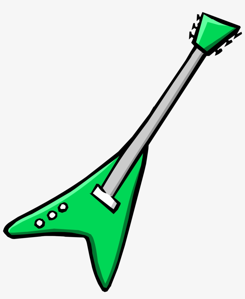 Electric Green Guitar Icon - Club Penguin, transparent png