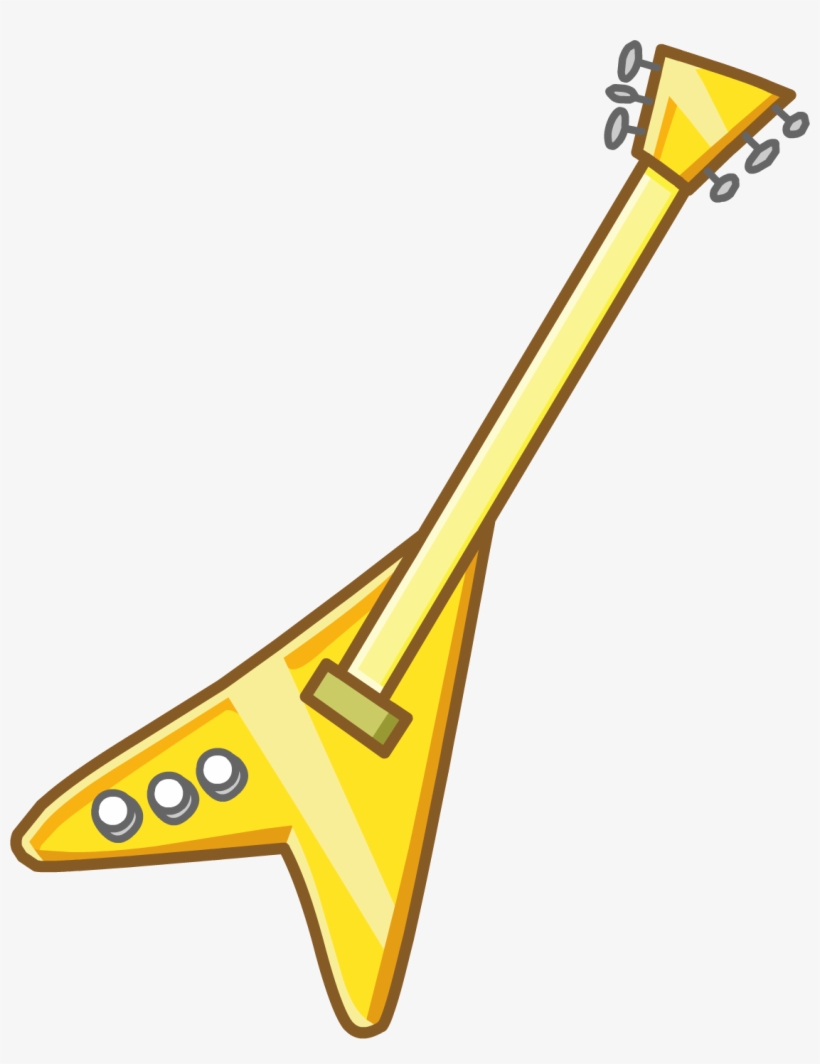 Golden Guitar Clothing Icon Id - Club Penguin Electric Guitar, transparent png