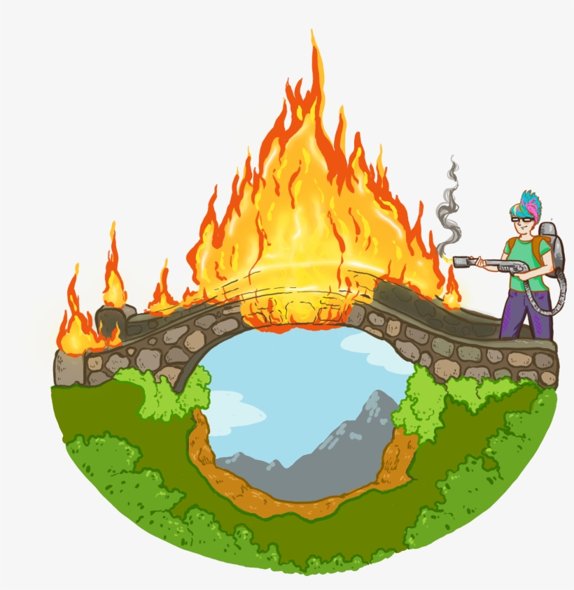28 Collection Of Burning Bridges Drawing - Burning Bridge Drawing, transparent png