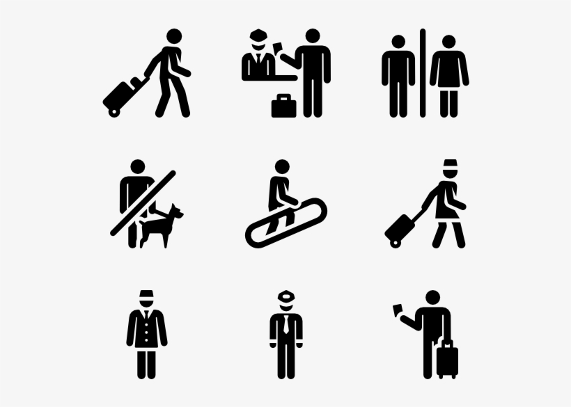Airport Human Pictograms - Graphic Design, transparent png