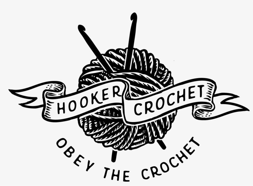 Crochet Clip Art Black And White, transparent png