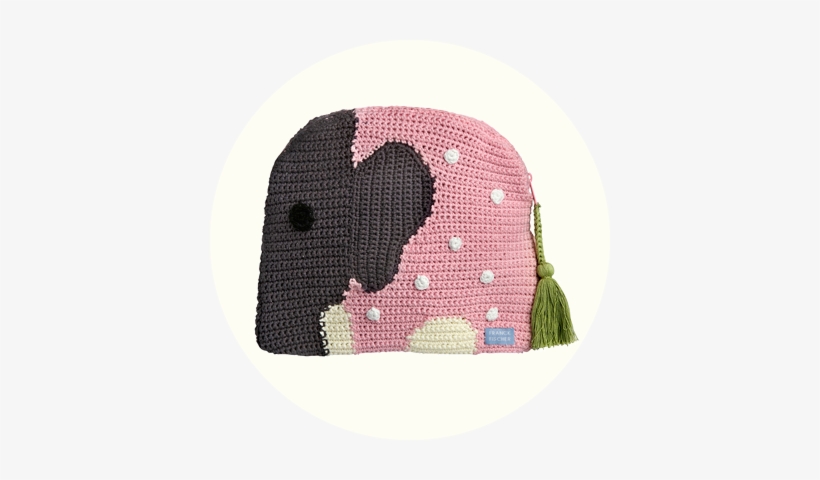 Franck & Fischer Dagmar Pink Elephant Crochet Purse - Beanie, transparent png