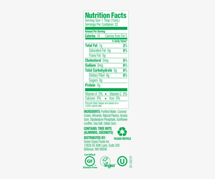 French Vanilla - Nutpods Creamer Ingredients, transparent png
