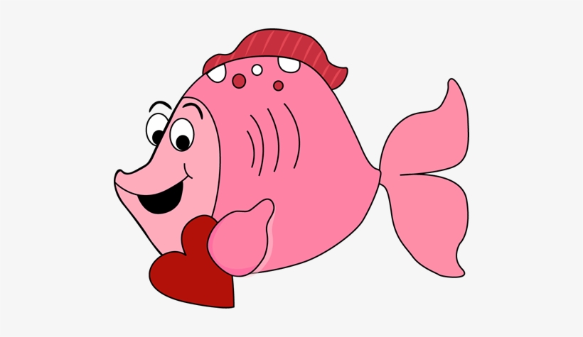 Cartoon Valentine's Day Fish Clip Art - Valentine Fish Clipart, transparent png