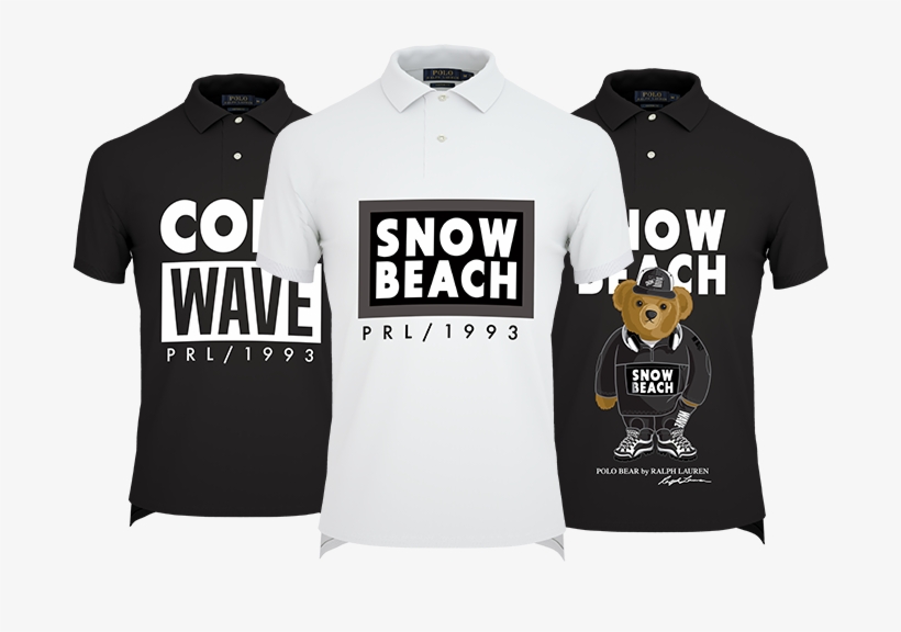 Black, White And Navy Polos With Snow Beach Customizations - Snow Beach Polo Shirt, transparent png