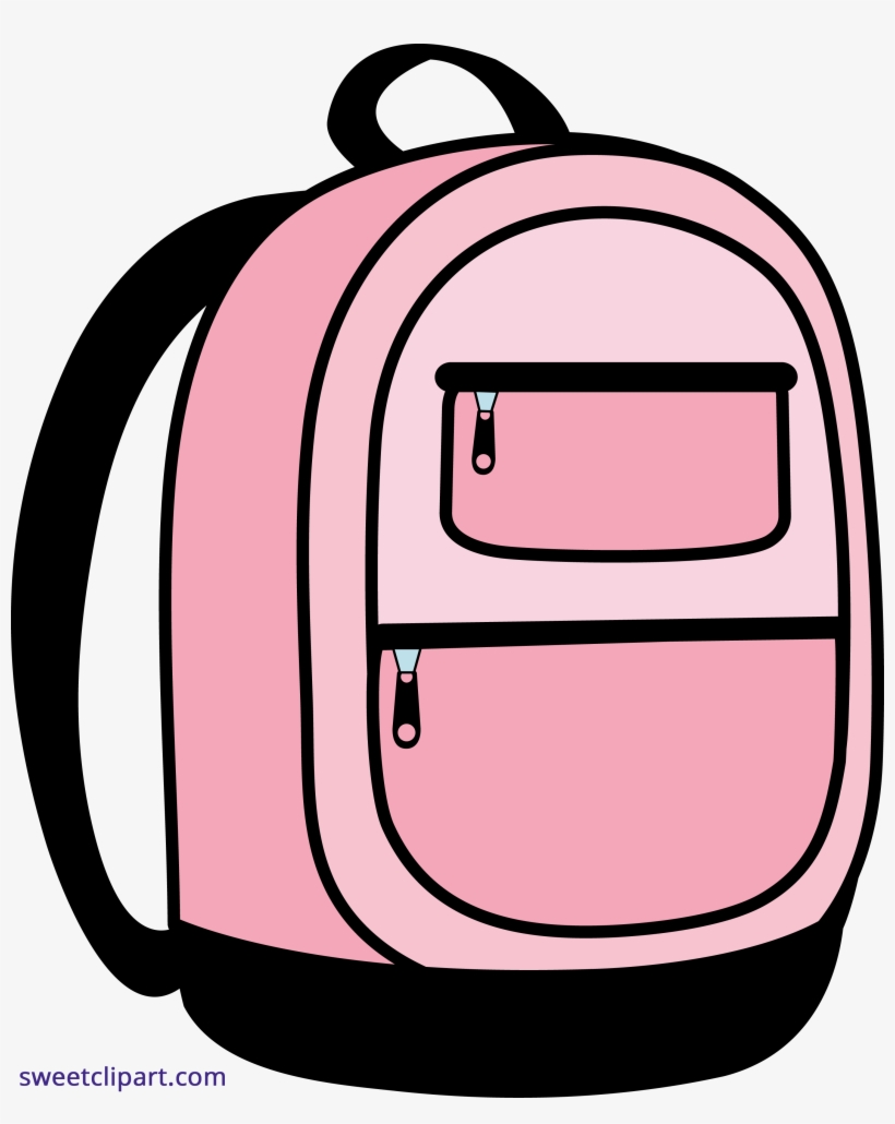 Pink School Clipart Sweet - Pink Backpack Clipart, transparent png