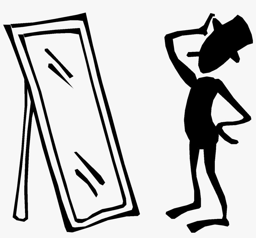 Accept Or Ignore Feedback When Giving Feedback, Hold - Looking In Mirror Cartoon, transparent png