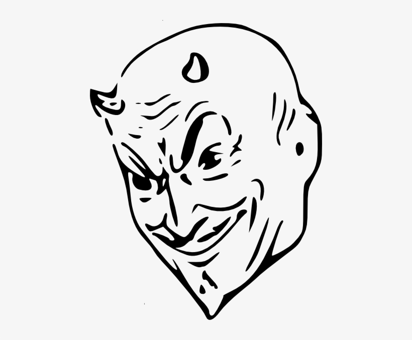 Devil Head Clip Art At Clker Com - Devil Drawing, transparent png