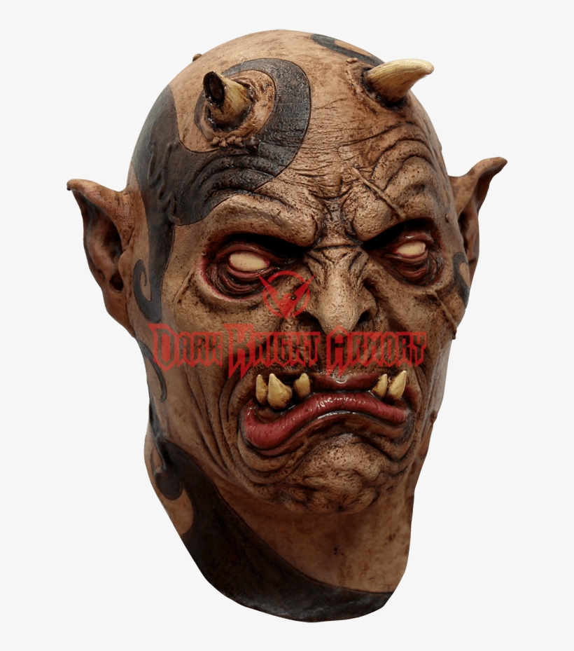 Inked Devil Mask - Adults Tattooed Demon Latex Mask, transparent png