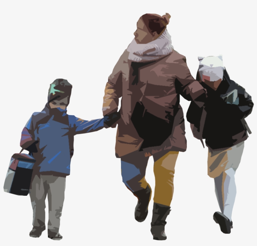 Ns 0031 - People Walking Winter Png, transparent png