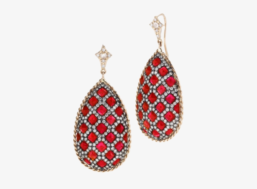 Red-earrings - Red Jewellery Png, transparent png
