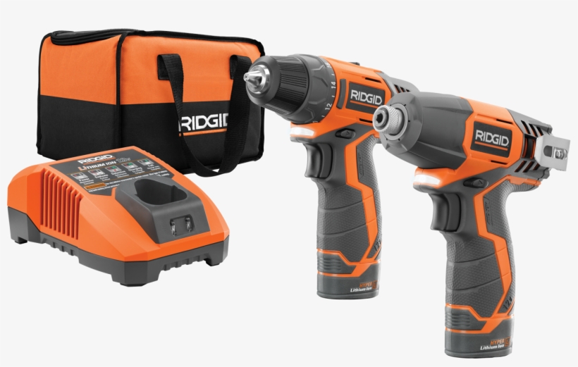 12v Drill/driver And Impact Driver Combo Kit - Ridgid 12v Hyper Lithium-ion Drill/driver, transparent png