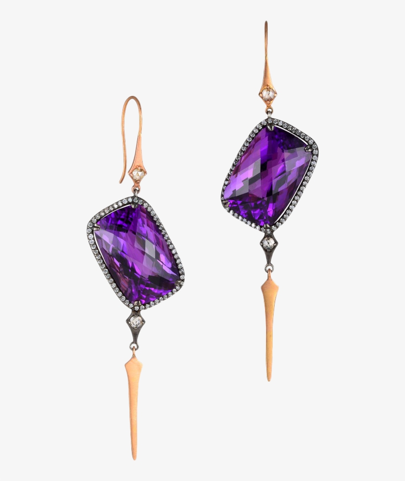 Purple-earring - Purple Earring Png, transparent png
