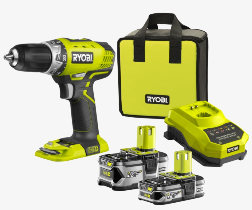 739218 - Ryobi Rcd18022l One+ Cordless Drill 18 V 1.5 Ah Li-ion, transparent png