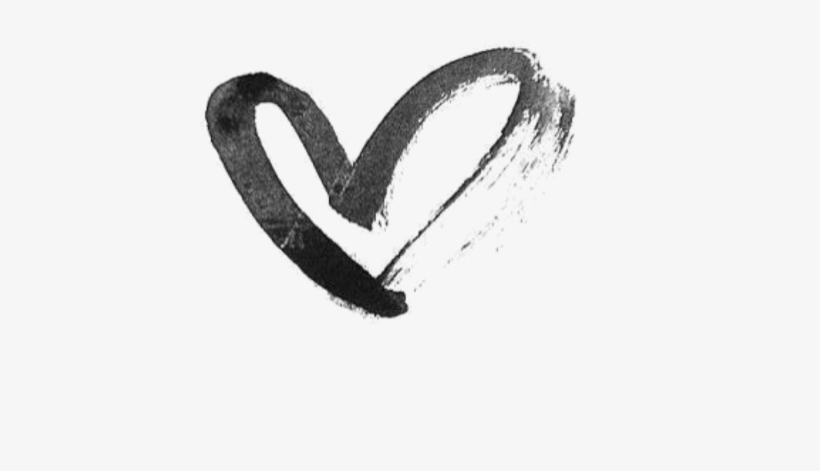 Heart Hearts Drawing Black Tumblr Draw - Heart, transparent png