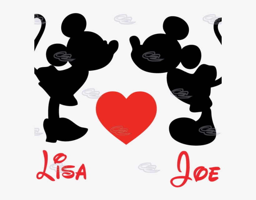 Download Mickey And Minnie Mouse Silhouette Clipart - Mickey E Minnie Svg Kissing, transparent png