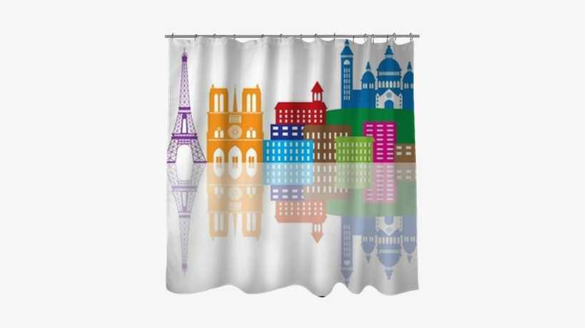 Paris City Skyline Silhouette Color Vector Illustration - Graphic Design, transparent png