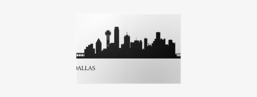 Dallas City Skyline Silhouette Background Poster • - Scrapbook Customs State Sightseeing Texas Stickers, transparent png