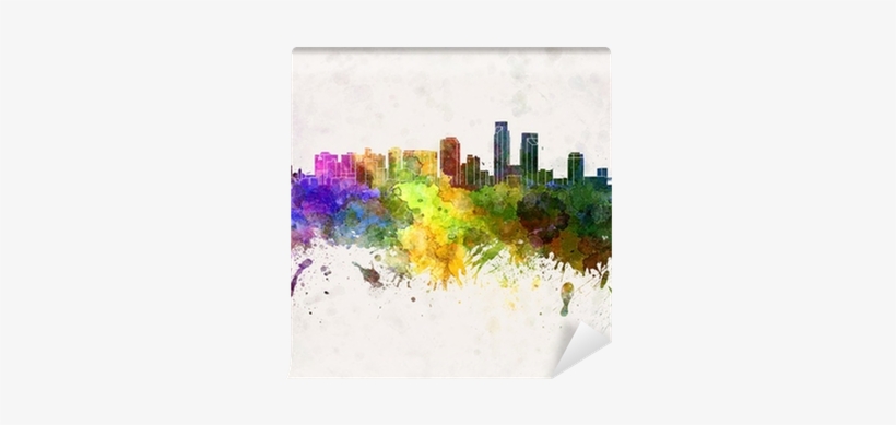 Corpus Christi Skyline In Watercolor Background Wall - Kunstdruck: Paulrommer's Corpus Christi Skyline In, transparent png