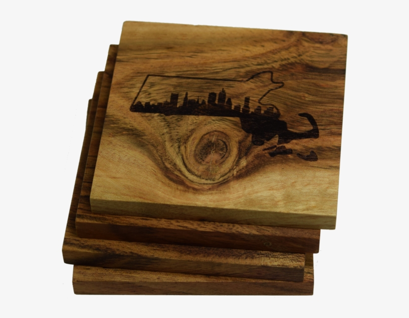 Boston Skyline Within Massachusetts State Outline Coasters - Prestige Decanters Boston Skyline Within Massachusetts, transparent png