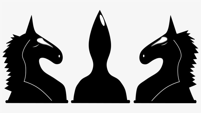 This Graphics Is Black And Double About Chess Horse,svg,black,animal - Dual Image Art, transparent png