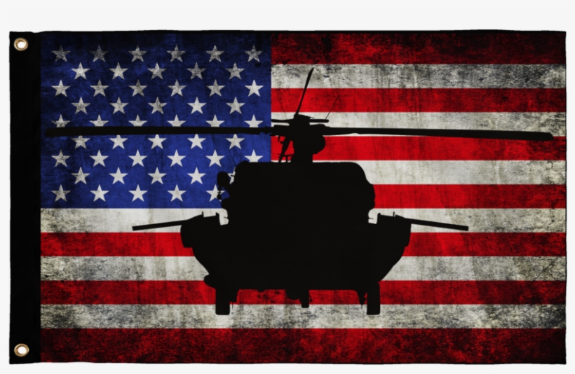 Hh-60 Wall Flag - American Flag And Apache Helicopter, transparent png