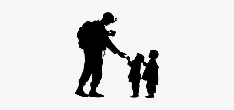 Silhouette, Soldier, Kids, Children, War - Soldier, transparent png