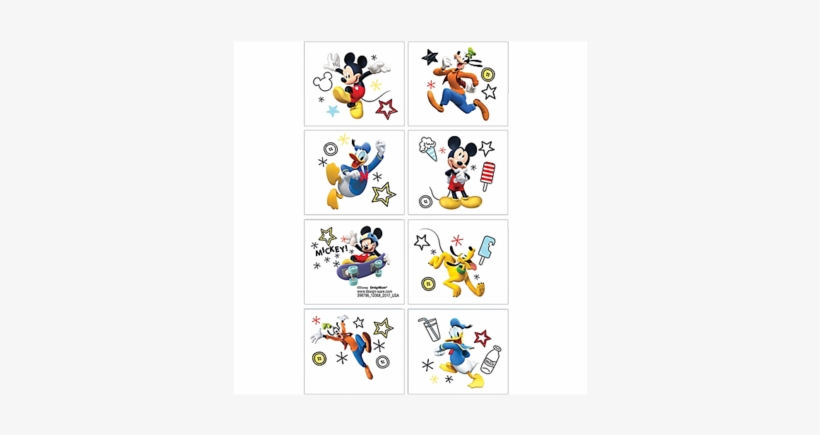 Mickey Mouse On The Go Temporary Tattoos - Walt Disney Sticker Adhésif Mural Autocollant - Mickey, transparent png