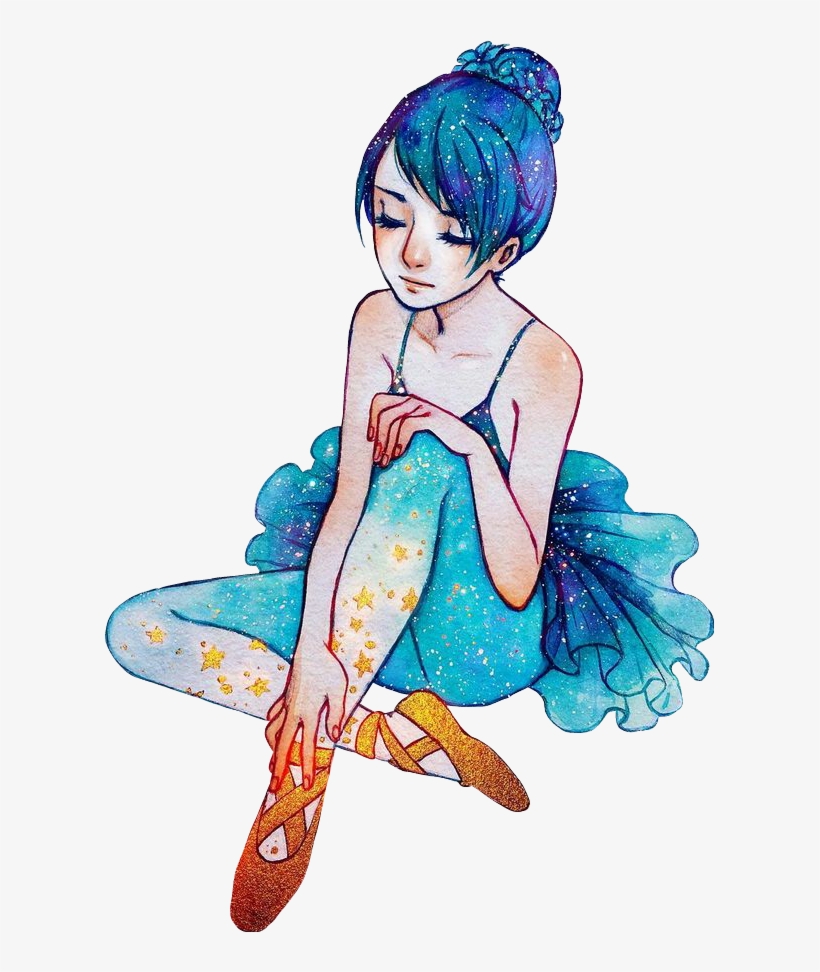 Report Abuse - Drawing A Galaxy Ballerina, transparent png