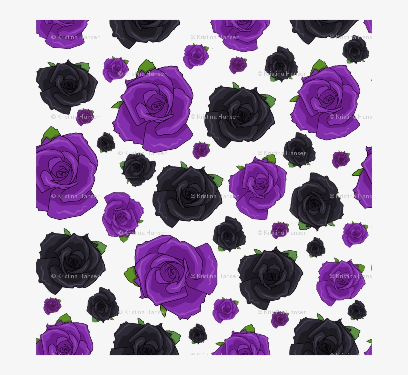 Purple And Black Roses - 1 Black & 1 Purple Rose Bush Bouquet Floral Halloween, transparent png