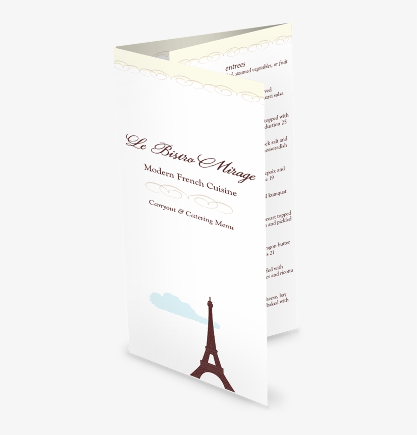 Eiffel Tower Trifold Menu - Folded Menu, transparent png