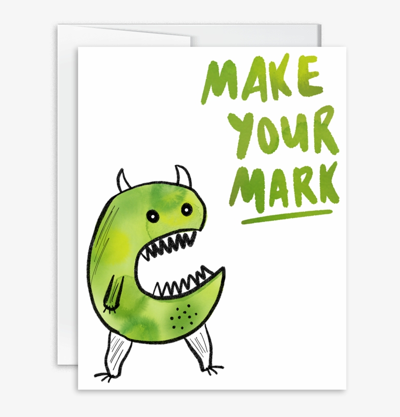 Make Your Mark Watercolor Monster Greeting Card - Greeting Card, transparent png