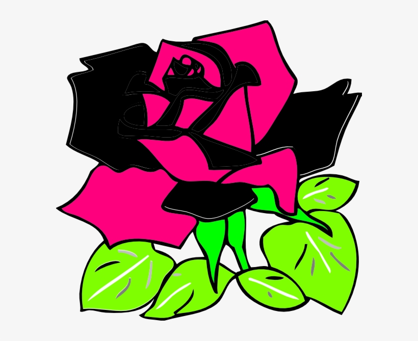 Pink And Black Rose Clip Art - Download, transparent png