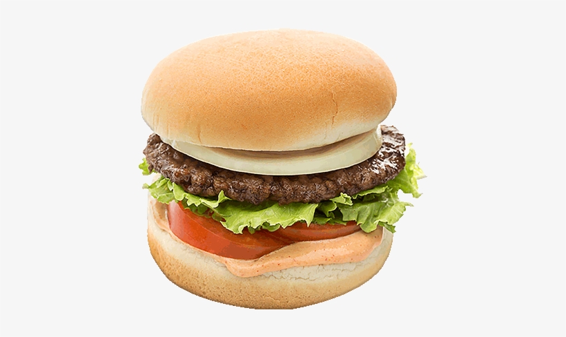 100% All Beef Patty, With Melted Real American Cheese, - Hamburger With Out Cheese Png, transparent png