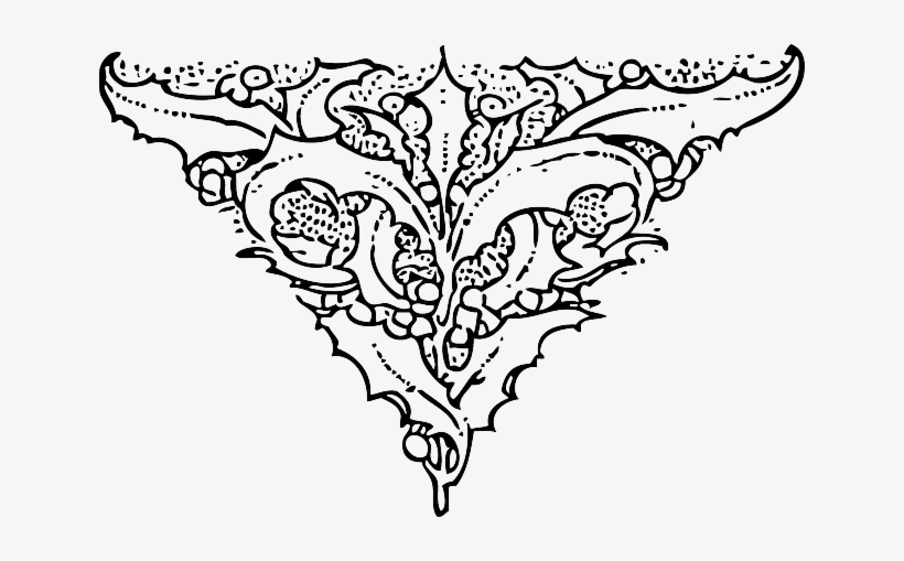 Holly, Outline, Plants, Leaf, Triangle, End, Plant - Black Holly Transparent, transparent png