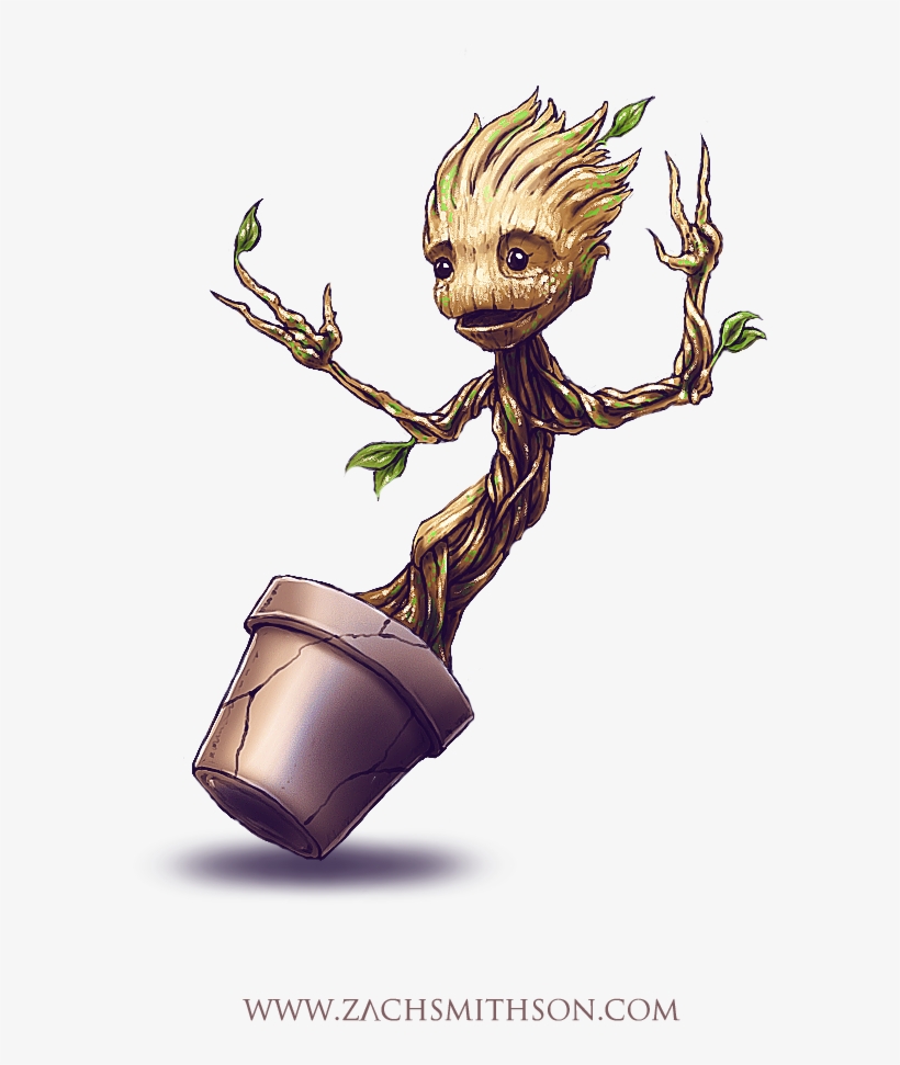 Groot By Zachsmithson - Am Groot, transparent png