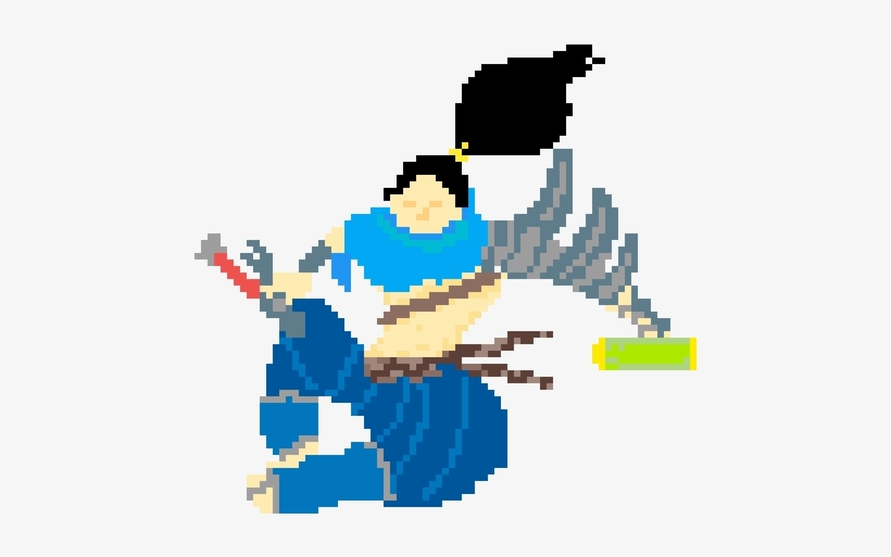 Yasuo Pixel Art - Illustration, transparent png