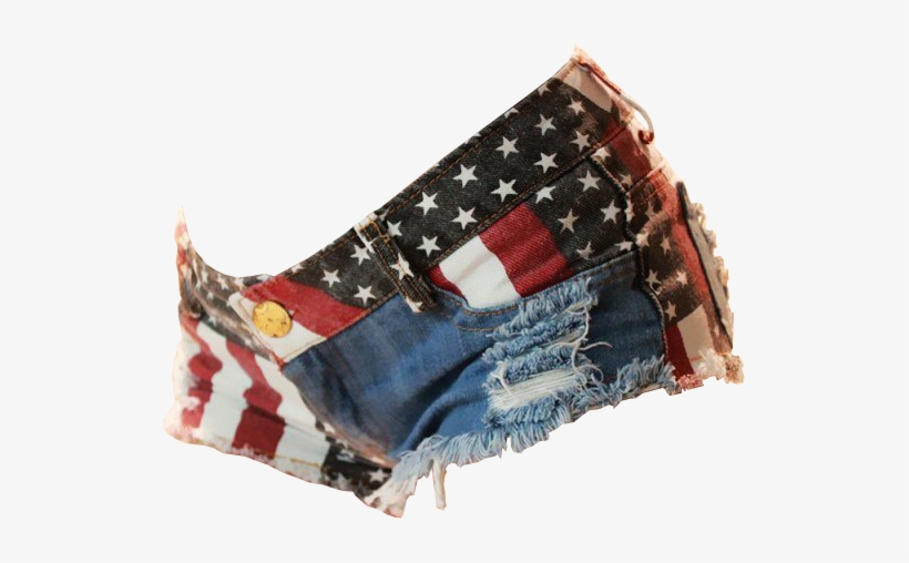 Stars And Stripes Denim Shorts Transparent Background - Mini Short Jeans Femme, transparent png