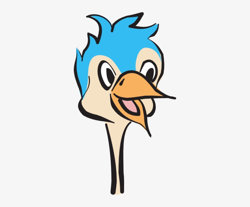 Blue Ostrich Head Svg Clip Arts 336 X 600 Px, transparent png