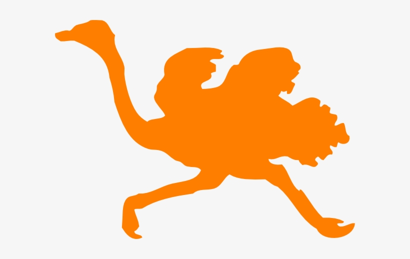 Small - Orange Ostrich, transparent png